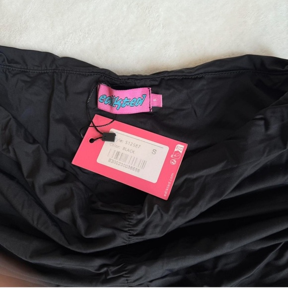 Edikted black ruched mini skirt - Picture 4 of 5